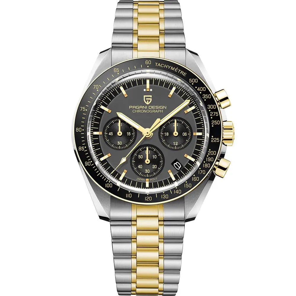 PAGANI DESIGN V5 Moon Men's Watch – Luxury Quartz Chronograph, Waterproof, Stainless Steel, 2026