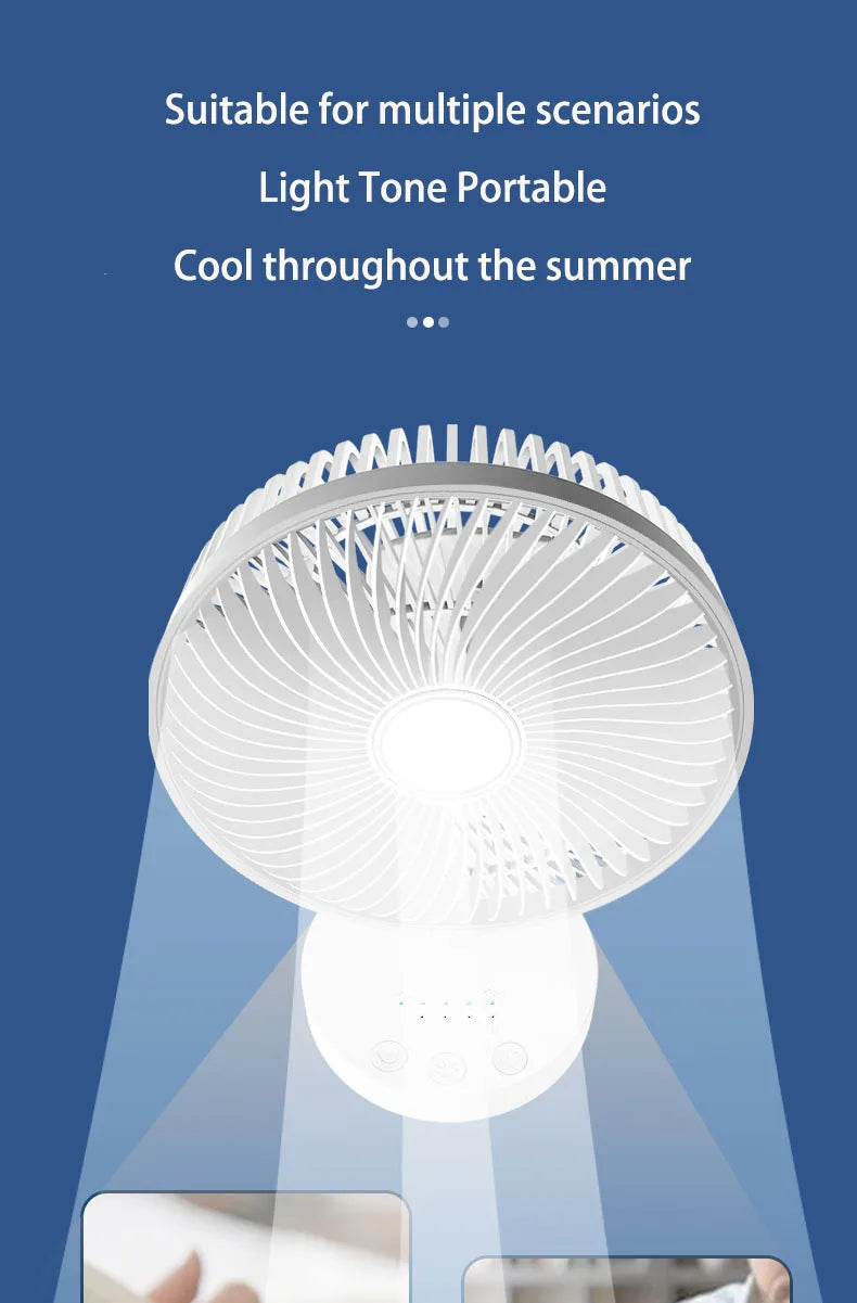 Kasydoff USB Desk Fan – 3600mAh Rechargeable, 4-Speed, 7-Blade Oscillating, Timer, Quiet Cooling Fan for Home & Office
