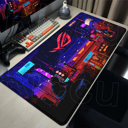 Black Anime XXL Gaming Mouse Pad – Lock Edge, HD Print, Anti-Slip Desk Mat, Multiple Sizes