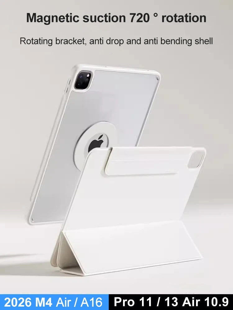 SZEGYCHX 720° Rotating iPad Case | PU Leather | Magnetic | Fits Pro, Air, Mini, iPad 7–11th Gen