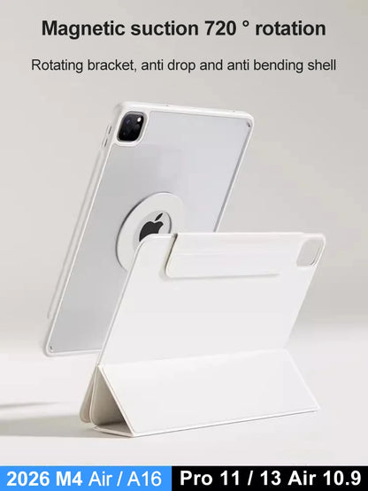 SZEGYCHX 720° Rotating iPad Case | PU Leather | Magnetic | Fits Pro, Air, Mini, iPad 7–11th Gen