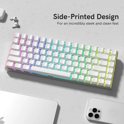 Cherry Profile PBT Keycaps 133+ Keys – White Side-Printed Shine-Through for MX Switches
