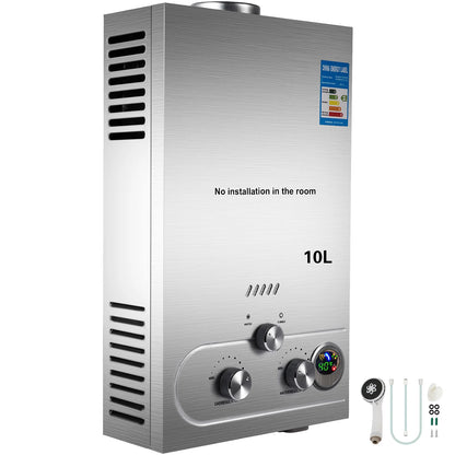 VEVOR LPG Gas Tankless Water Heater 6–18L – Instant Hot Water with Shower Kit
