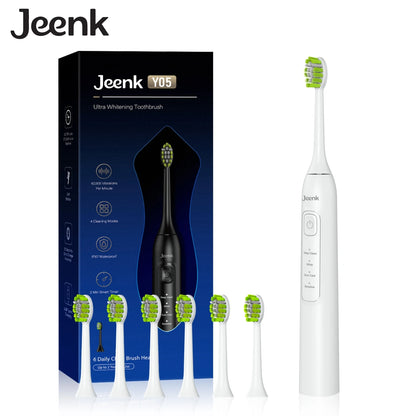Jeenk JK-Y05 Sonic Electric Toothbrush | 4 Modes | 6 Heads | Smart Timer | Waterproof