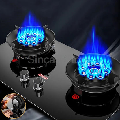 Sincas Dual Burner Gas Stove | Desktop & Built-in | Natural Gas & LPG | Ceramic Glass
