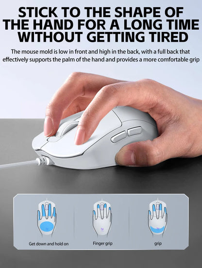 OBAME Wired Gaming Mouse – 6-Key RGB Backlight, Anti-Slip Sticker Design