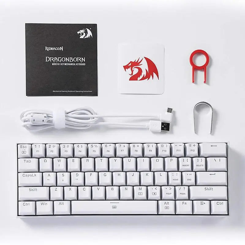 Redragon K630 Dragonborn 60% Mechanical Keyboard | Hot-Swap | RGB | USB Wired | Brown & Red Switch