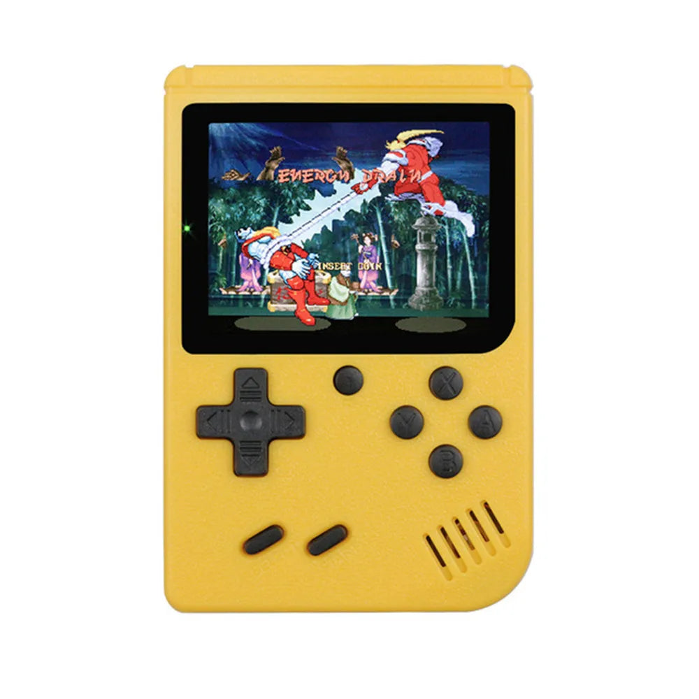 Retro handheld gaming console by R.E.D. Shopping with 3-inch color LCD, 8-bit portable game player and multiple classic game options.