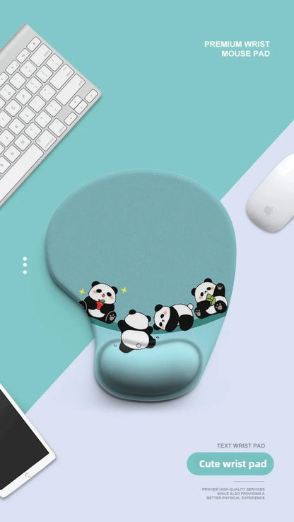 Cartoon Animal Mouse Pad with Wrist Rest – Non-Slip Silicone, Ergonomic, Cute Design