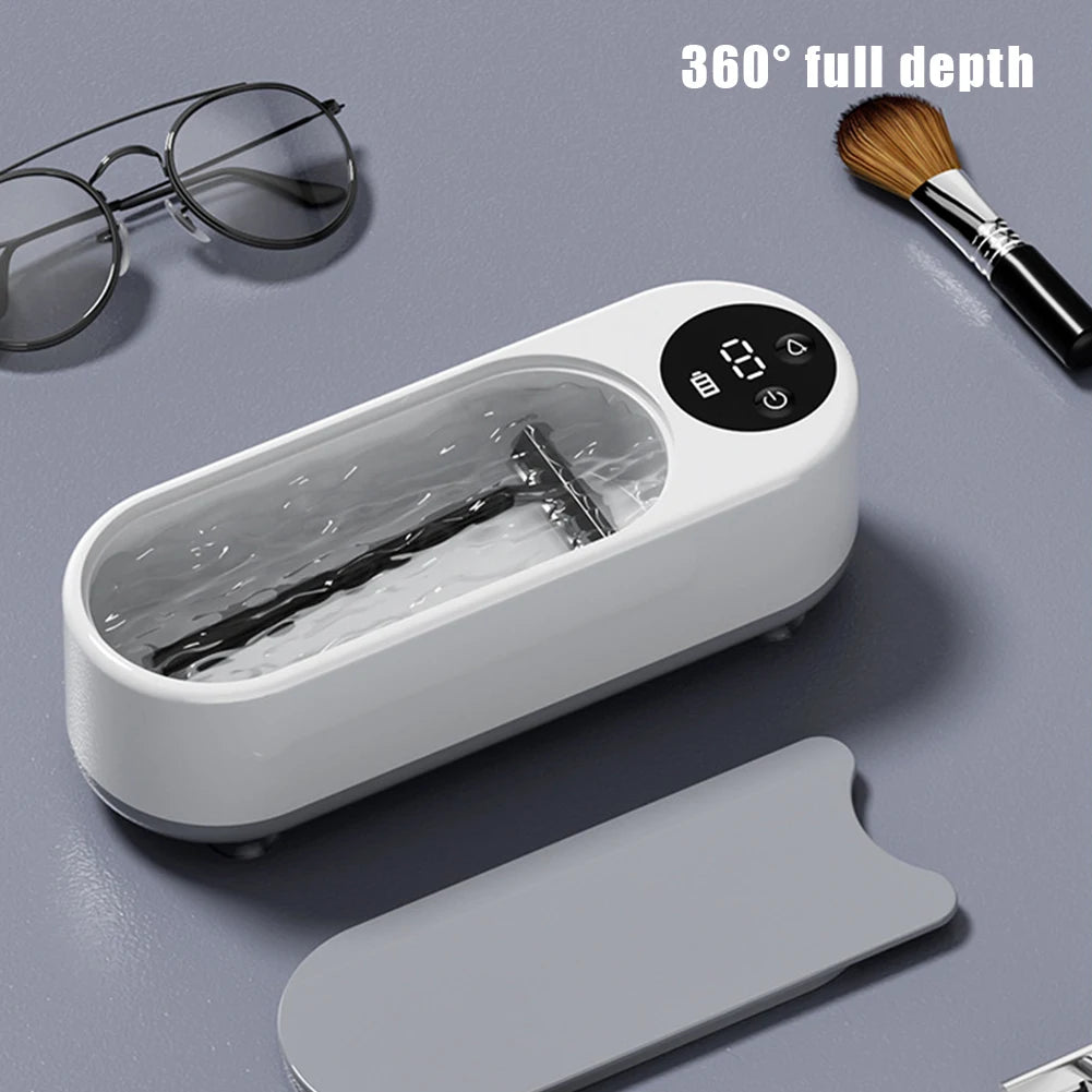Ultrasonic Jewelry Cleaner Machine – Portable USB Rechargeable Cleaner for Rings, Necklaces & Glasses