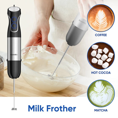 BioloMix 5-in-1 1500W Immersion Hand Blender – Stainless Steel Food Processor