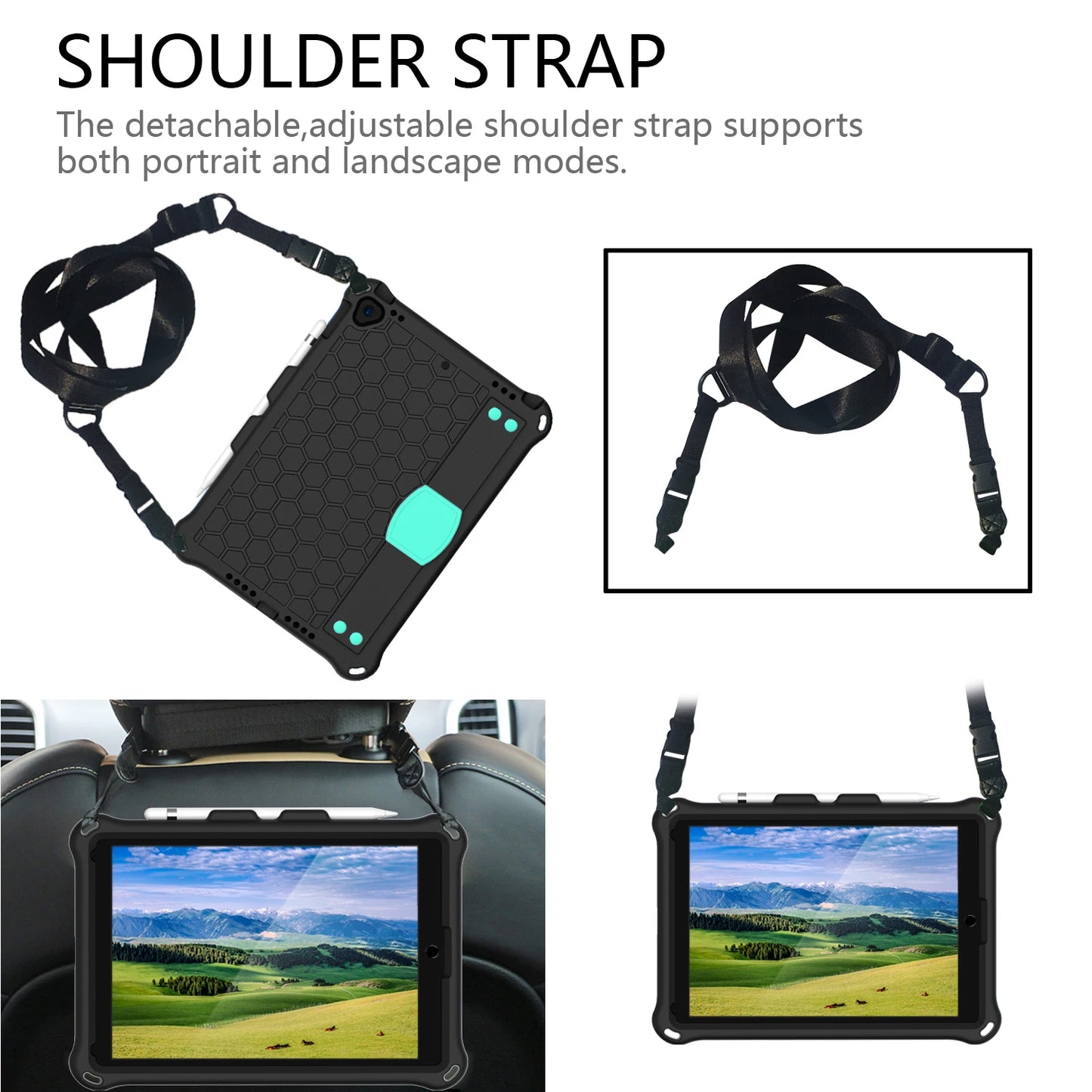 Shockproof iPad Case with Hand Strap & Stand – Fits iPad 10.9, Pro 11, Mini, Air & More