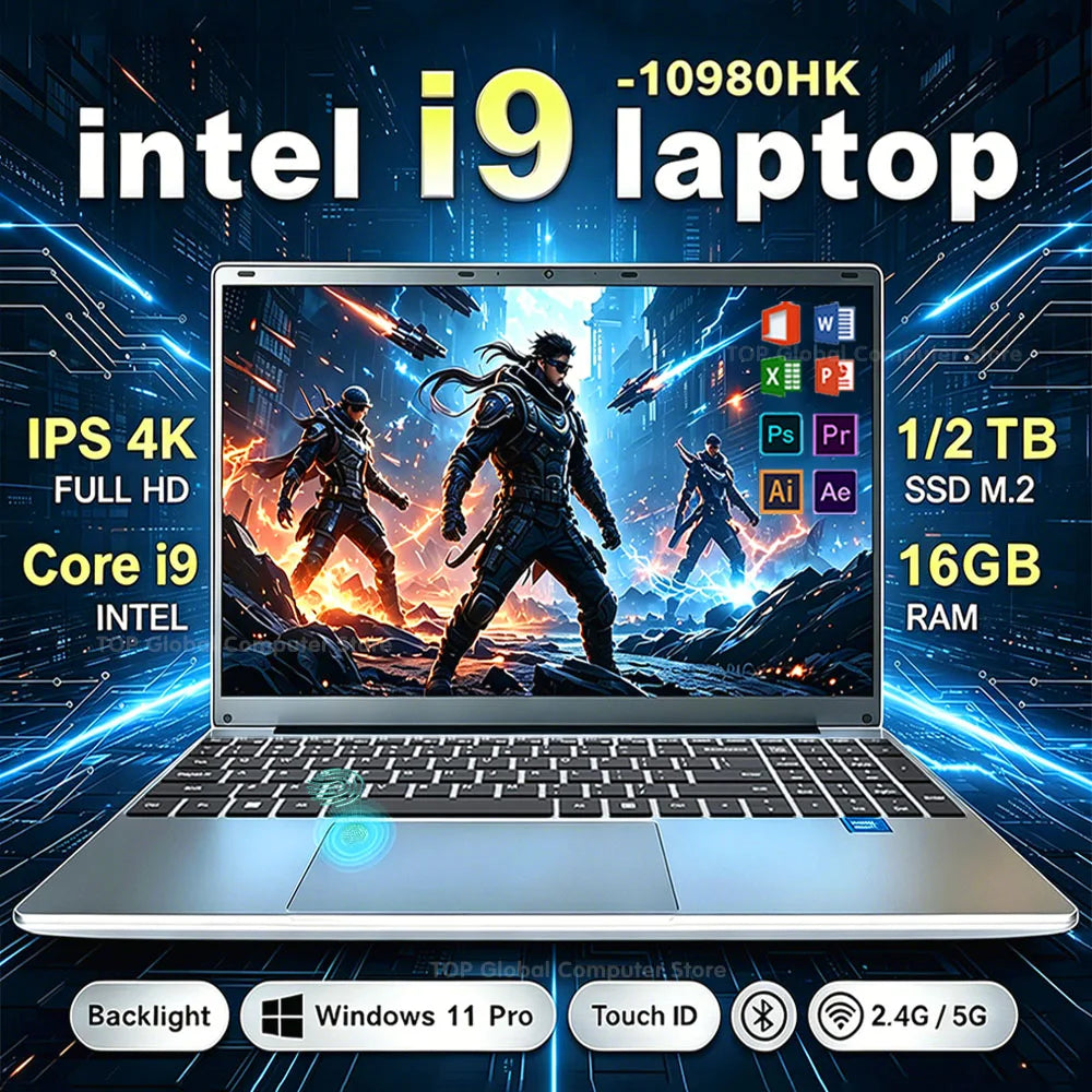 15.6" Laptop | Intel Core i9-10980HK | 16GB DDR4 | Up to 2TB SSD | Fingerprint | Backlit KB | Win 11