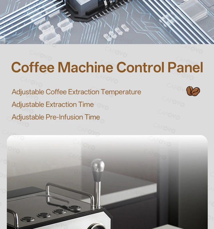 CAFOVO G3006 Espresso Machine – 15 Bar Home Coffee Maker 220V