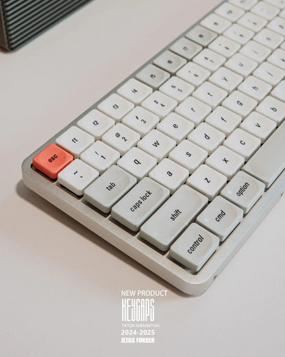 LCK Theme Low Profile PBT Keycap Set – Retro Gray, Custom Office & Gaming Keyboard Caps