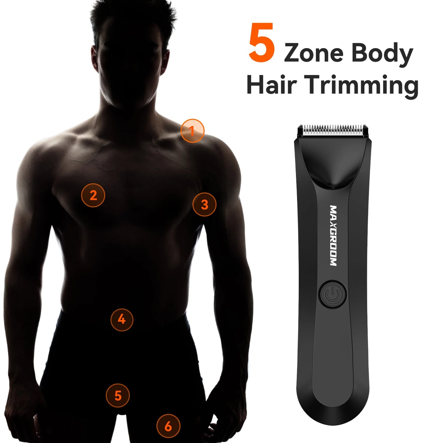 MAXGROOM Body Hair Trimmer for Men | Groin & Pubic | Ceramic Blade | Waterproof Electric Razor