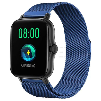 Metal magnetic watch strap for Amazfit GTS and GTR, 20mm and 22mm bracelet, with adjustable magnetic clasp.