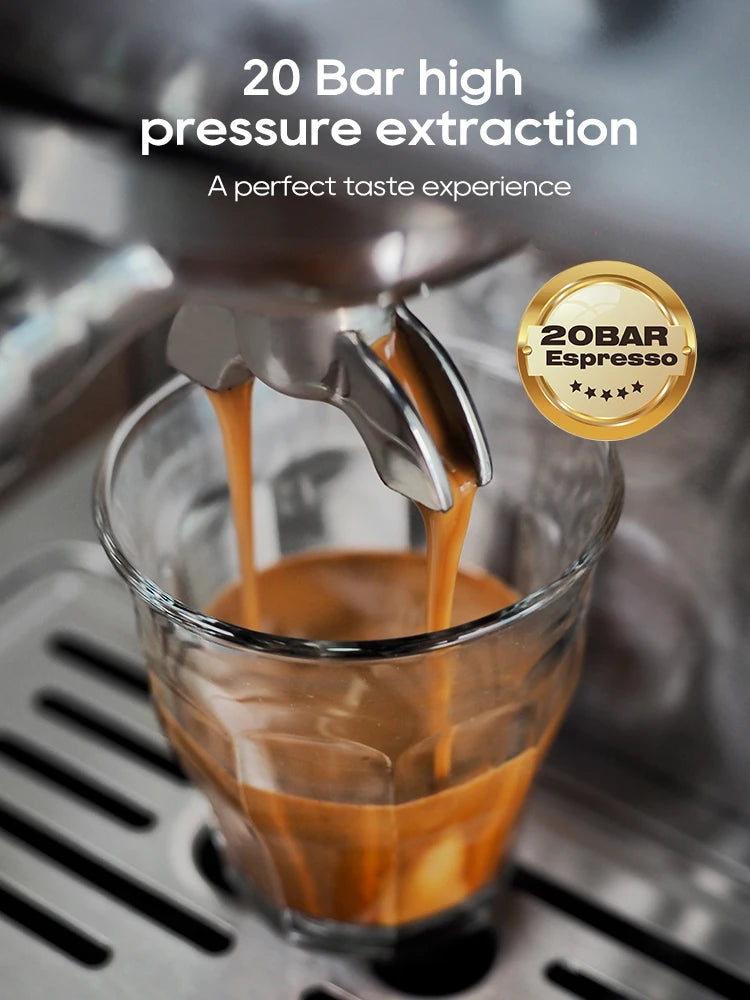 HiBREW H10A 20Bar Semi-Automatic Espresso Machine – 58mm Portafilter, Metal Case