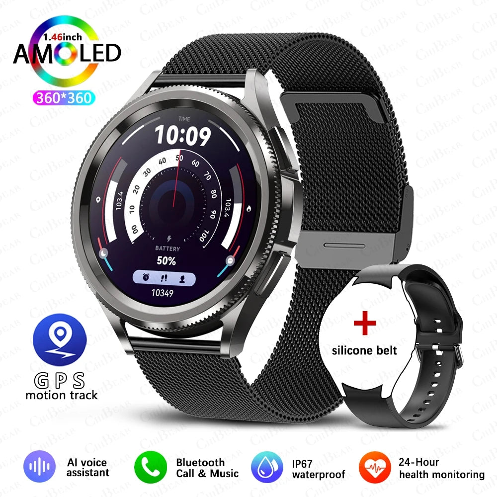 2025 Smart Watch 6 – AMOLED HD Screen, 100+ Sport Modes, IP68 Waterproof, Android & iOS
