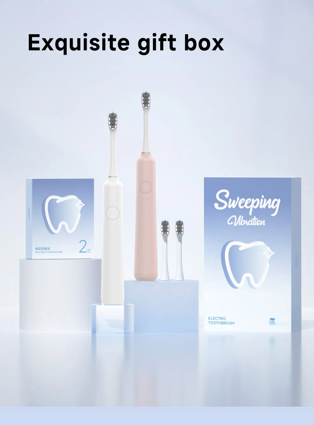 DOCOLAB MT001 Sonic Electric Toothbrush – 3-Speed Rechargeable Whitening Brush