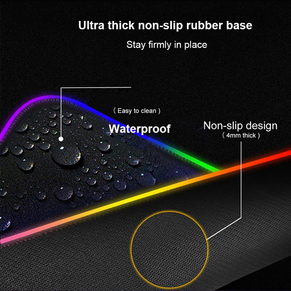 Kawaii Pink Hatsune Miku Anime RGB Mouse Pad – XXL LED Gaming Deskmat, Keyboard Carpet