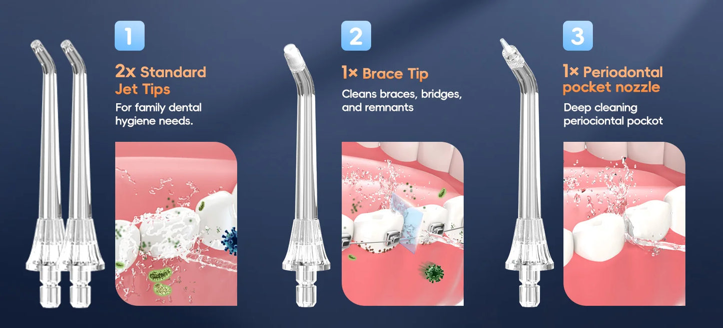 Cordless Water Flosser | 4 Jet Tips | 4 Modes | 260ml | IPX7 Waterproof