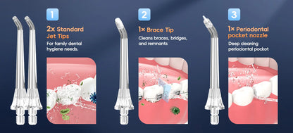 Cordless Water Flosser | 4 Jet Tips | 4 Modes | 260ml | IPX7 Waterproof