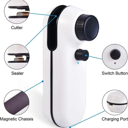 2-in-1 Mini Handheld Heat Sealer – USB Rechargeable Bag Sealer