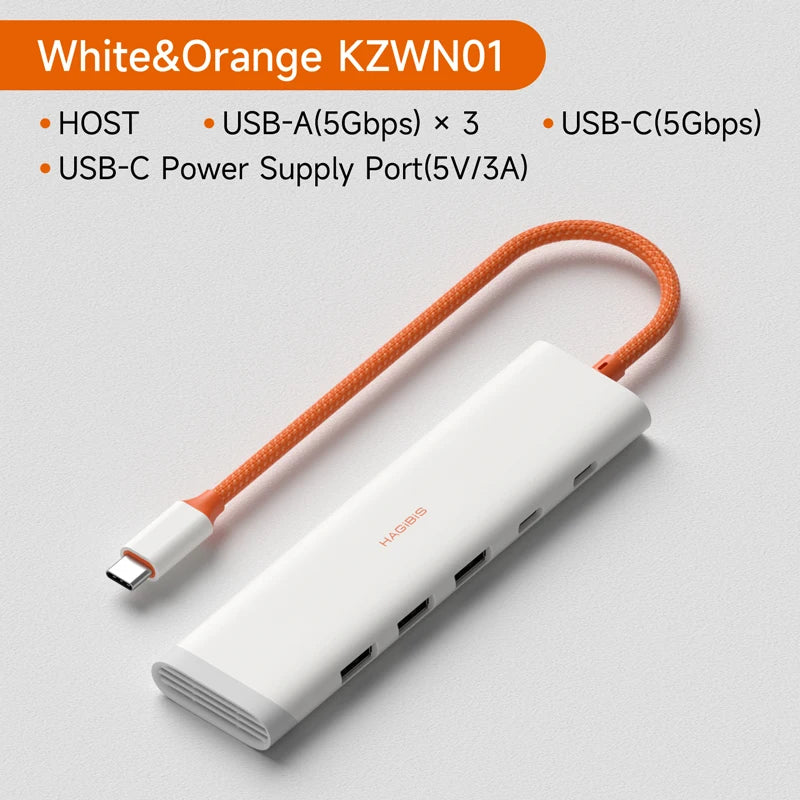 Hagibis USB-C Hub Multiport | 4K HDMI | RJ45 Ethernet | Heat Dissipation | MacBook & Laptops