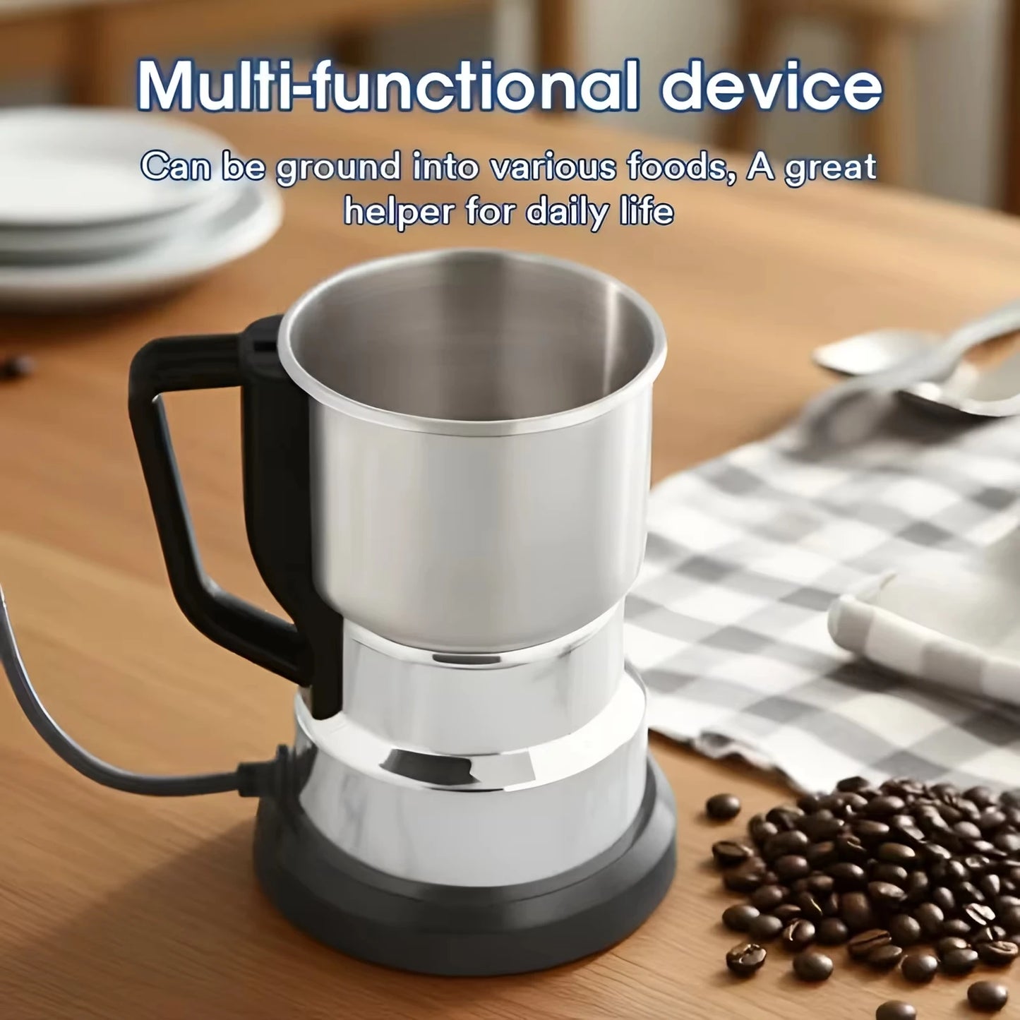 Multi-functional Electric Grinder | High-Power Food-Grade Coffee & Grain Grinder, Gift for Coffee Lovers
