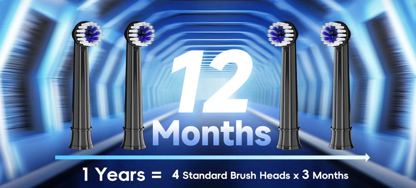 Electric Toothbrush T37 Sonic – 3 Modes, Rotation Clean with 4 Replacement Heads