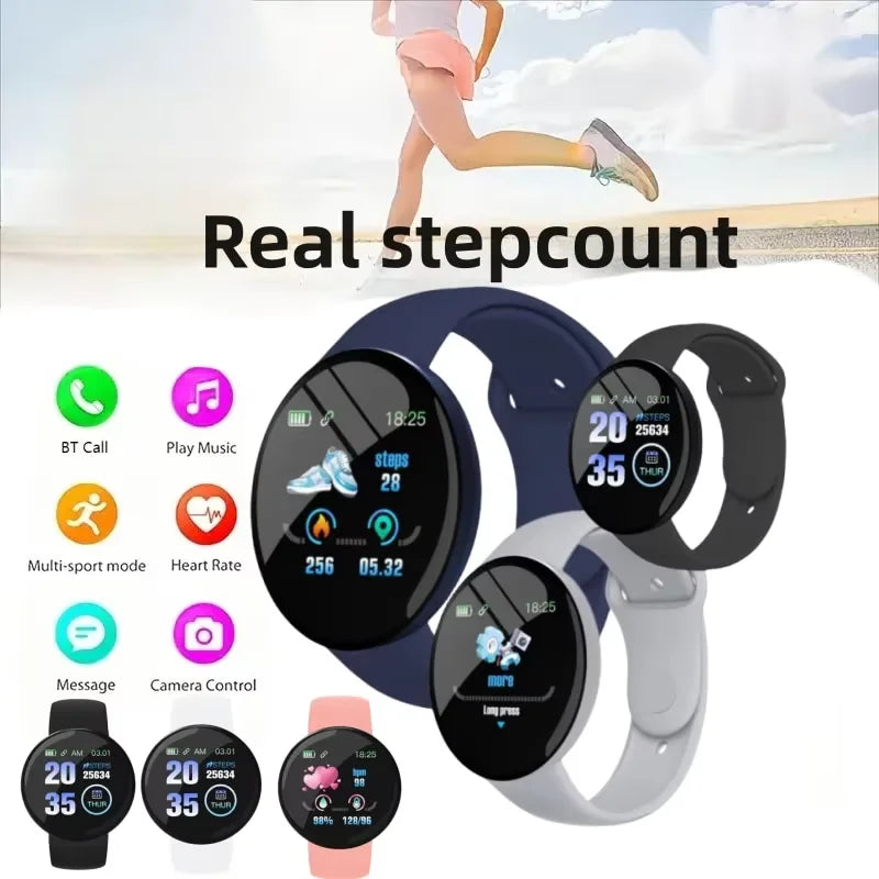 R.E.D. D18 Smartwatch with circular color screen, multi-sport modes, call and music control, wearable electronics