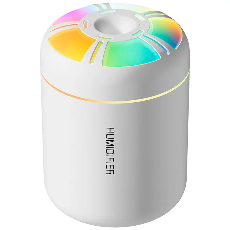 Searide Mini USB Humidifier – 180ml Ultrasonic Aroma Diffuser, Color LED, Touch Control, for Car, Home & Bedroom