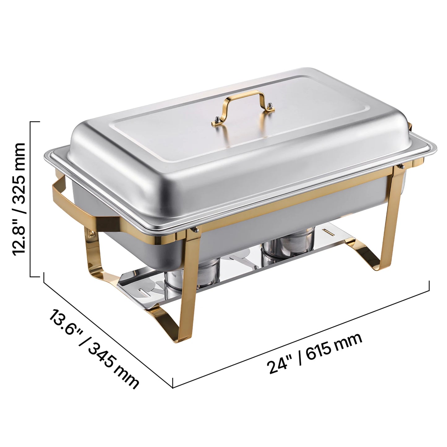 SucceBuy 8 Qt Chafing Dish Buffet Set 4-Pack | Stainless Steel Catering Warmer