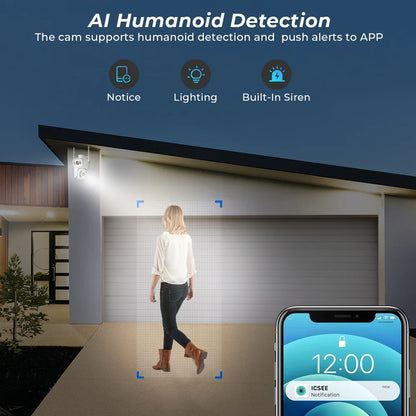 8MP 4K Dual Lens WiFi Security Camera – Night Vision, AI Detection
