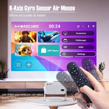Magcubic L018 Native 1080P Portable Projector – 650 ANSI, Android 14, Auto Keystone, WiFi 6, BT5.4