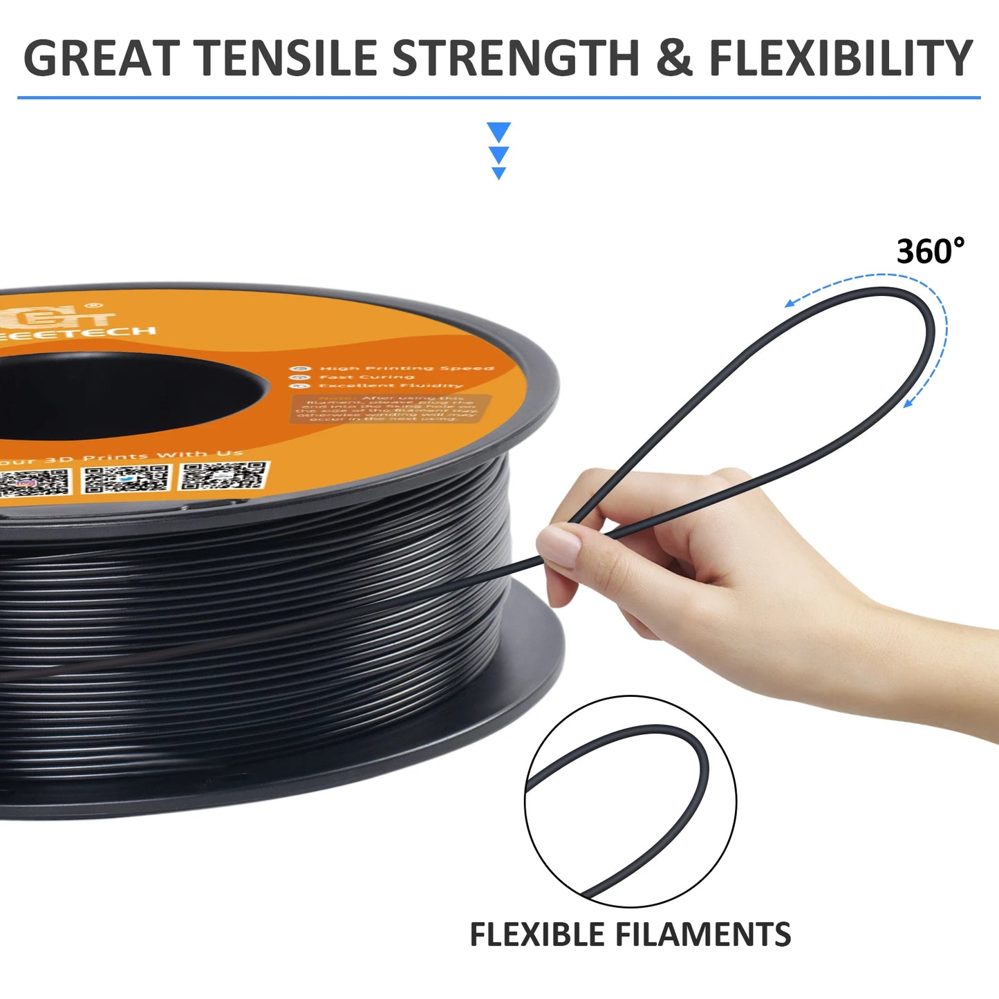 GEEETECH High-Speed PLA Filament – 1.75mm, 1KG, Fast Curing, HS-PLA for High-Speed 3D Printing