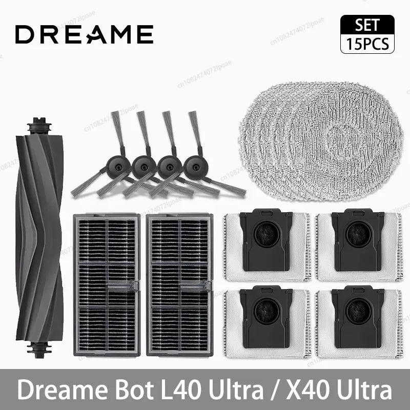 Dreame L40 Ultra / X40 Ultra Robot Vacuum Spare Parts – Brush, Filter, Mop & Dust Bag