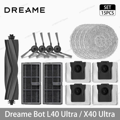 Dreame L40 Ultra / X40 Ultra Robot Vacuum Spare Parts – Brush, Filter, Mop & Dust Bag