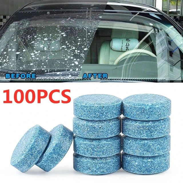 Car Windscreen Cleaner Effervescent Tablets | Concentrated Solid Wiper Fluid Detergent, Auto Glass Cleaning