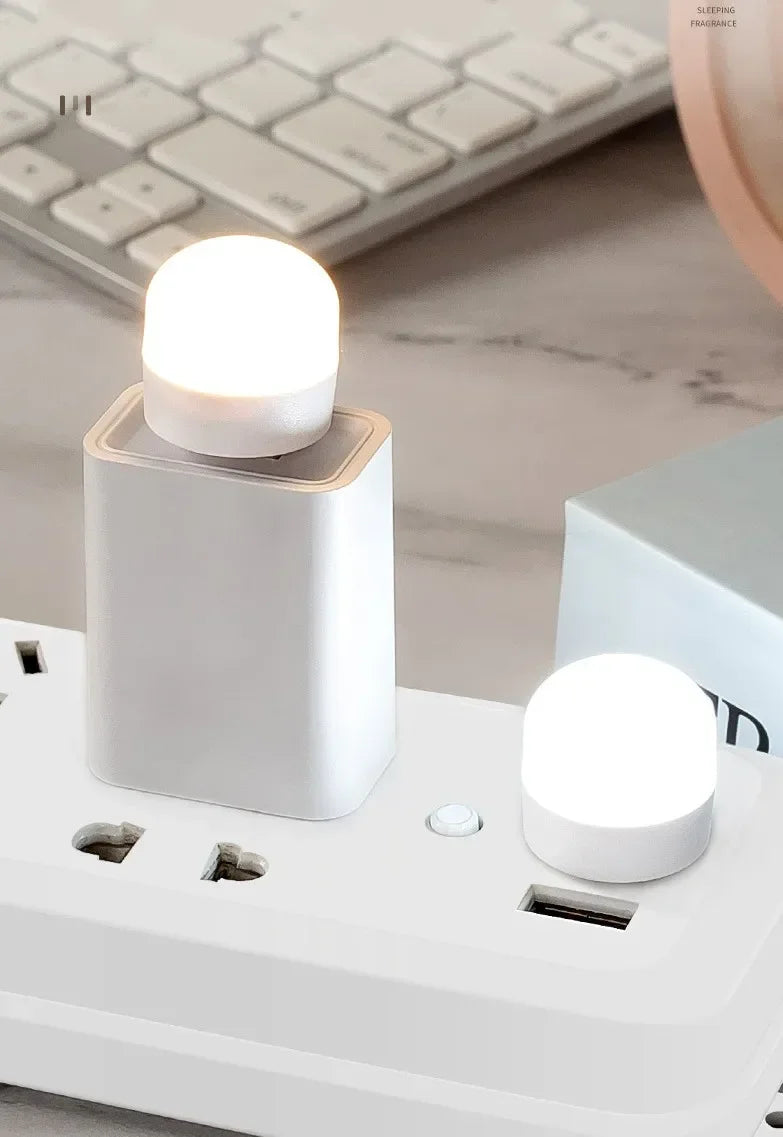 Mini USB Night Light | Warm White Eye Protection LED Book Reading Lamp for PC, Power Bank & Charging (1-20pcs)