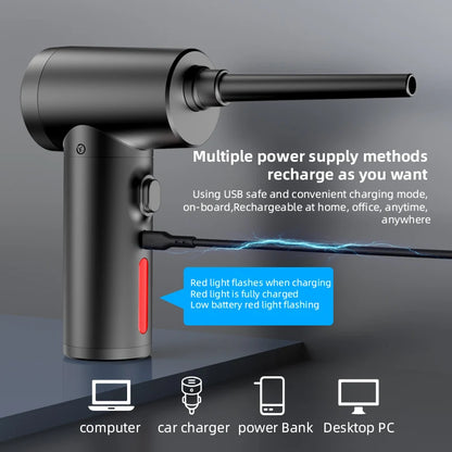Wireless Air Duster 50000 RPM – USB Compressed Air Blower for PC, Laptop, Keyboard & Camera