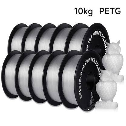 Geeetech PETG Filament – 10 Rolls x 1KG, 1.75mm, Vacuum Packed, for FDM 3D Printers