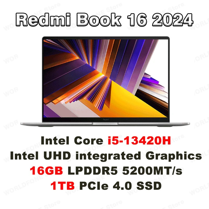 Xiaomi RedmiBook 16 – Intel i5-12450H/i5-13500H, 16GB, 512GB/1TB, 16" 120Hz