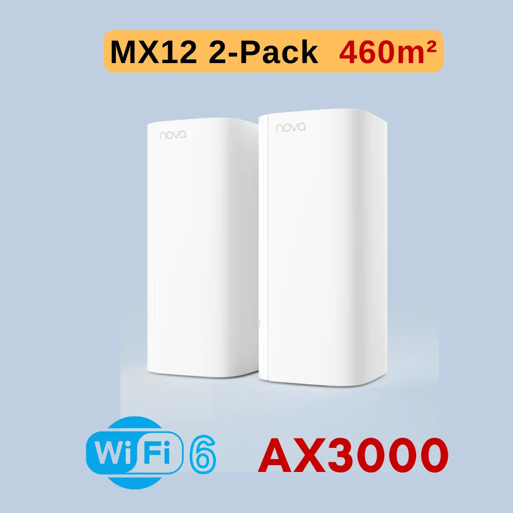 Tenda AX3000 WiFi 6 Mesh Router – EX/MX12 | 2.4G + 5GHz | Full Gigabit | Signal Repeater