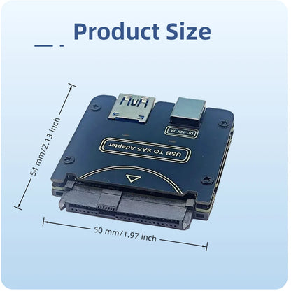 TISHRIC SAS 29-Pin SFF-8482 to USB 3.0 Adapter – 6Gbps HDD RAID with Power Port