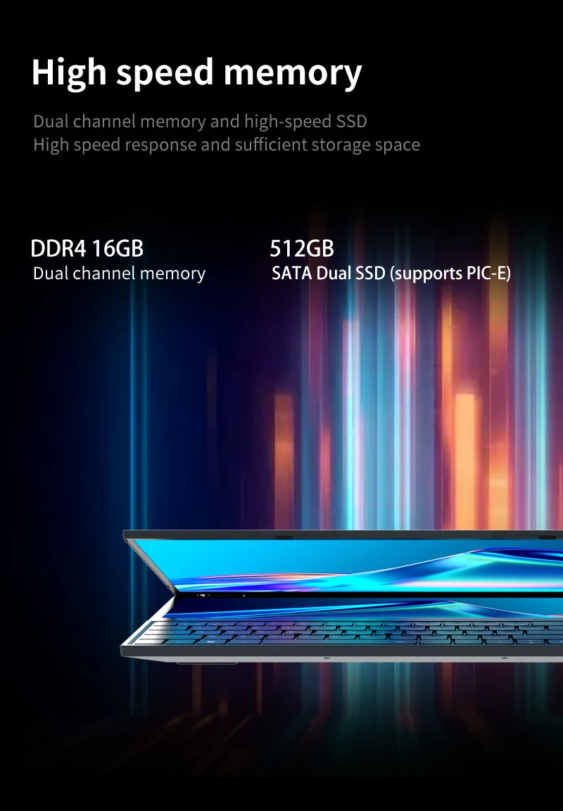 BYONE Dual Screen Gaming Laptop — Intel 10th Gen, Up to 64GB DDR4, Up to 4TB SSD, Windows 11, Touch Display
