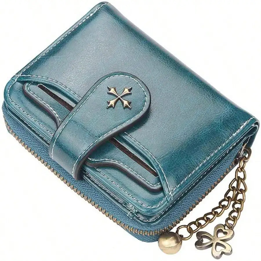 AEDG Retro Mini Leather Wallet with Zipper