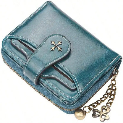 AEDG Retro Mini Leather Wallet with Zipper