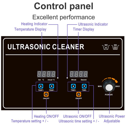 CHAOJIE UP Ultrasonic Cleaning Machine | 22L / 30L | 480–840W | CE RoHS | EU Plug